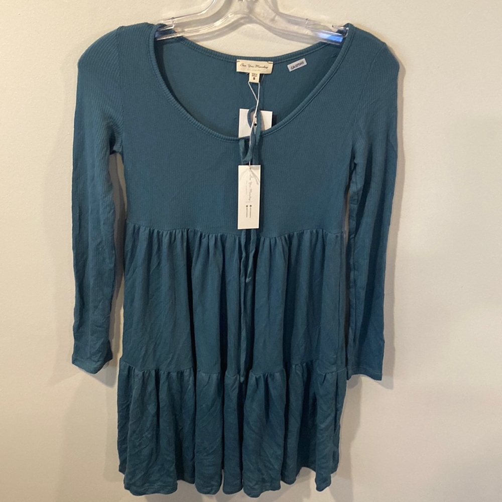 SEE YOU MONDAY Women’s Long Sleeve Baby Doll Short Dress Size S